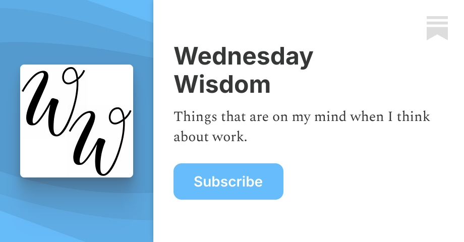 Wednesday Wisdom | Jos Visser | Substack