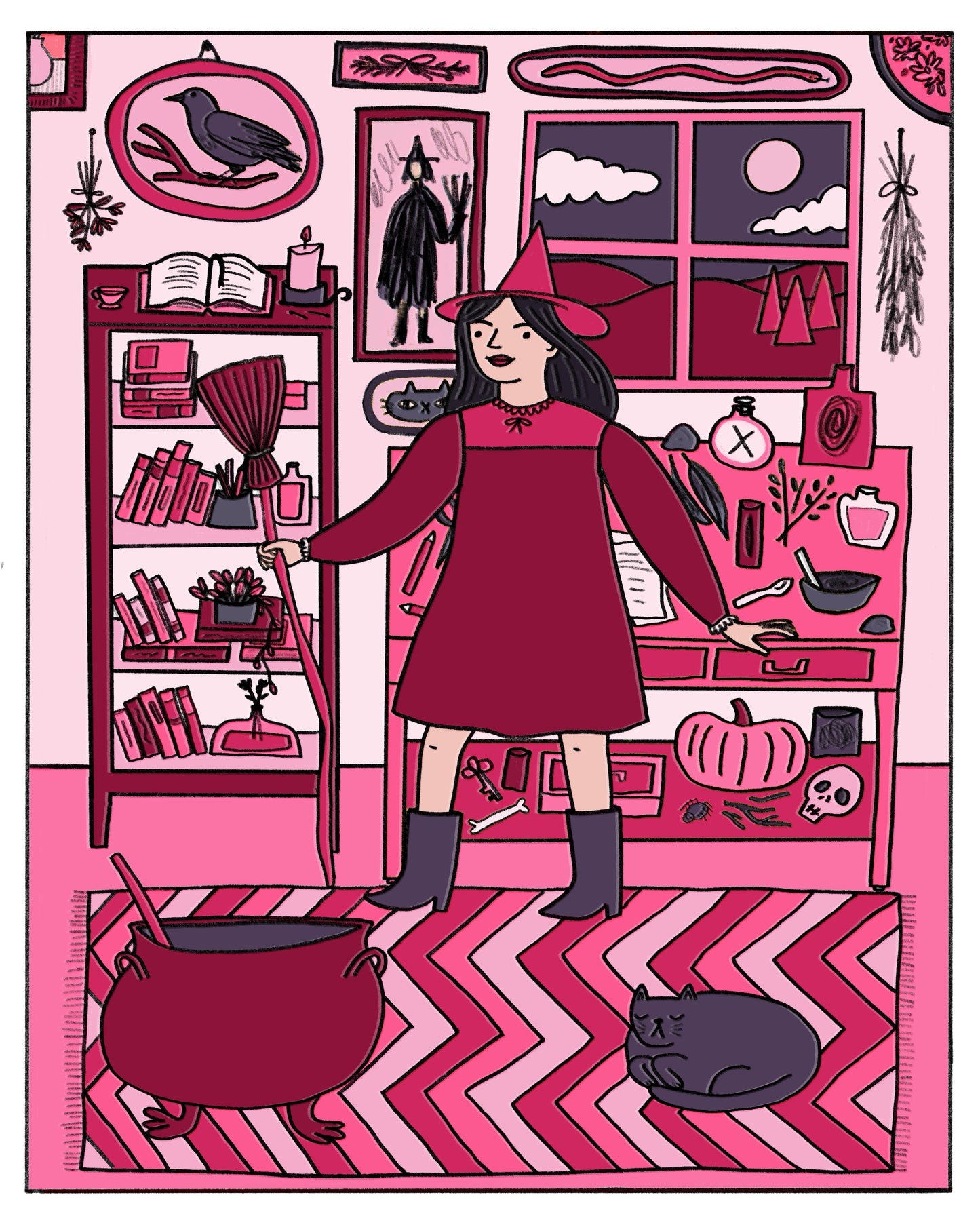 Pink Witch Print Aviate Press