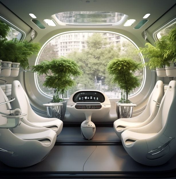 AI predicts car interiors in 2073
