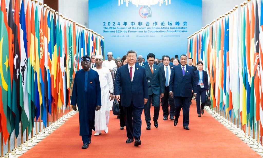 Chinese President Xi Jinping and other leaders arrive to attend the opening ceremony of the 2024 summit of the Forum on China-Africa Cooperation (FOCAC) at the Great Hall of the People in Beijing on September 5. Photo: Xinhua Chinese President Xi Jinping and other leaders arrive to attend the opening ceremony of the 2024 summit of the Forum on China-Africa Cooperation (FOCAC) at the Great Hall of the People in Beijing on September 5. Photo: Xinhua