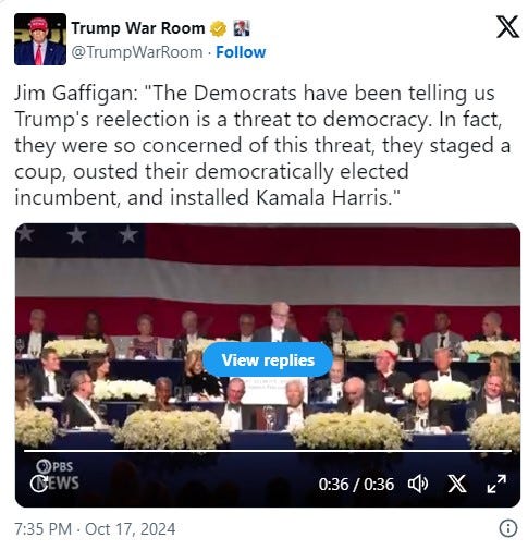 Trump Brutally Roasts Dems; Schumer Shocked, Kamala 'No Show' At Al Smith Dinner.