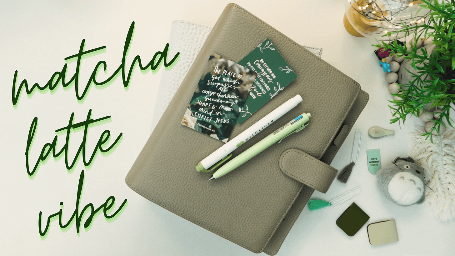 Matcha Latte Vibe - A5 Planner Setup