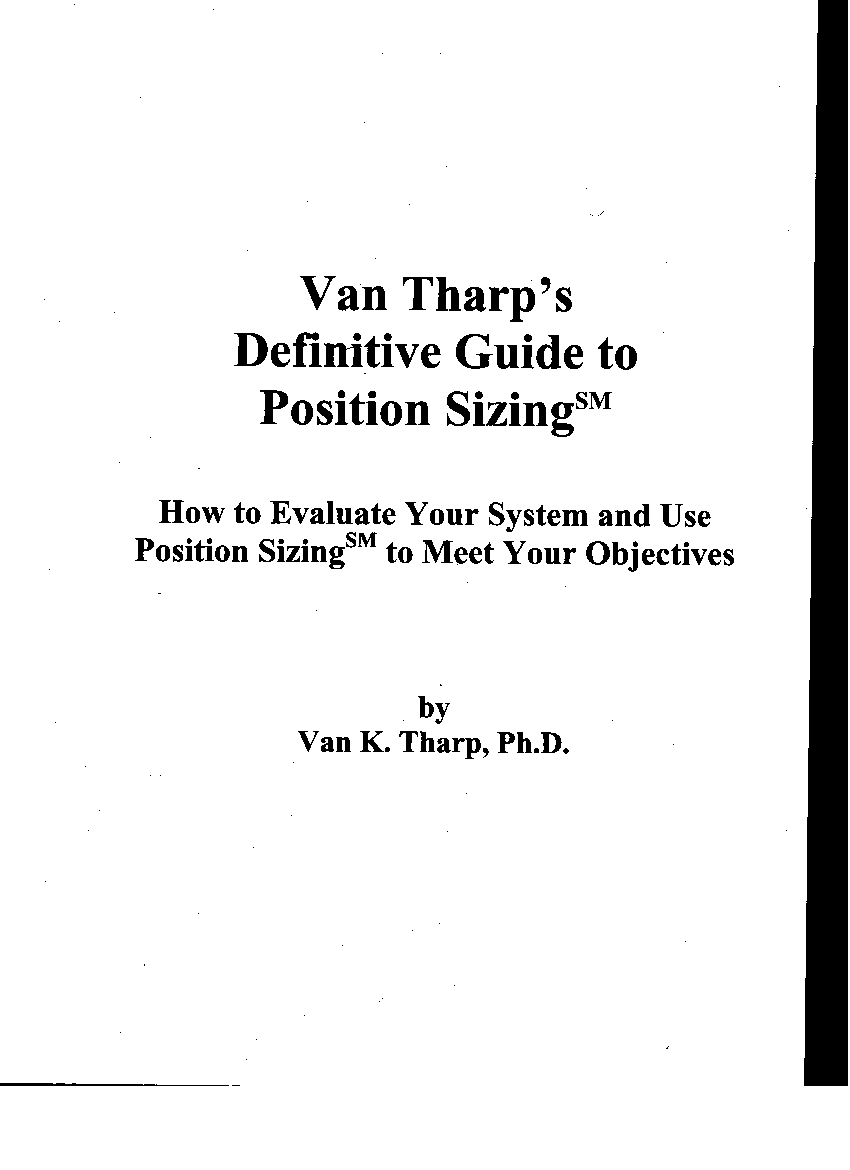 Van K. Tharp - Definitive Guide to Position Sizing (PDF) para download |  Doceru.com