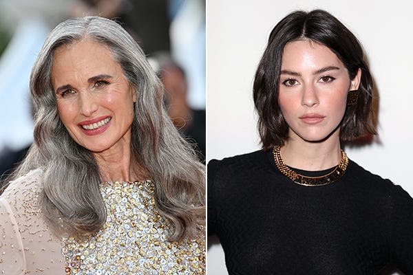 andie macdowell and gracie abrams at separate events