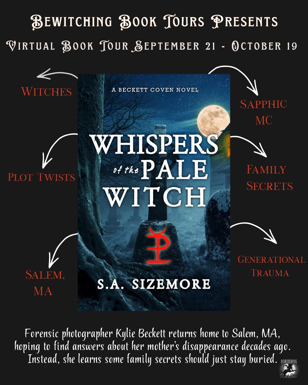 book banner for "Whispers of the Pale Witch" by SA Sizemore with Bewitching Book Tours book banner for "Whispers of the Pale Witch" by SA Sizemore with Bewitching Book Tours