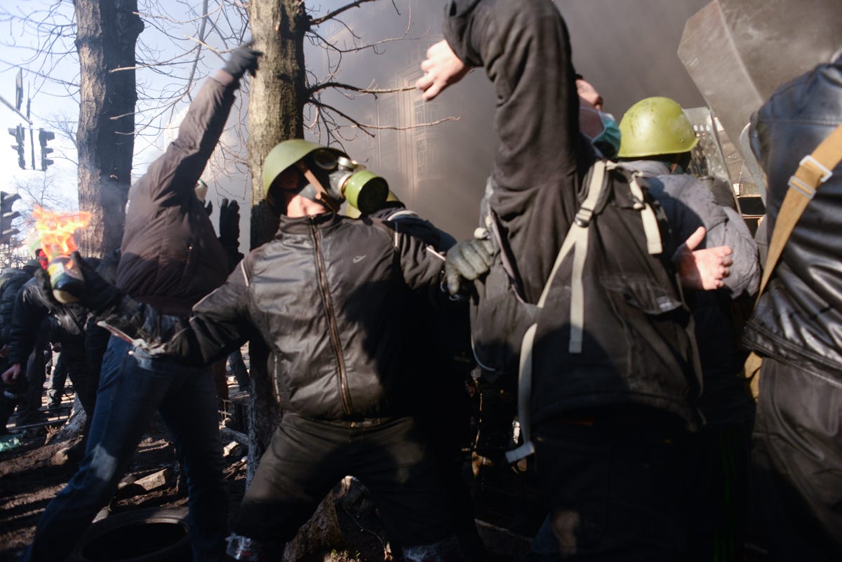 Molotov cocktails used by Ukrainian protesters Molotov cocktails used by Ukrainian protesters
