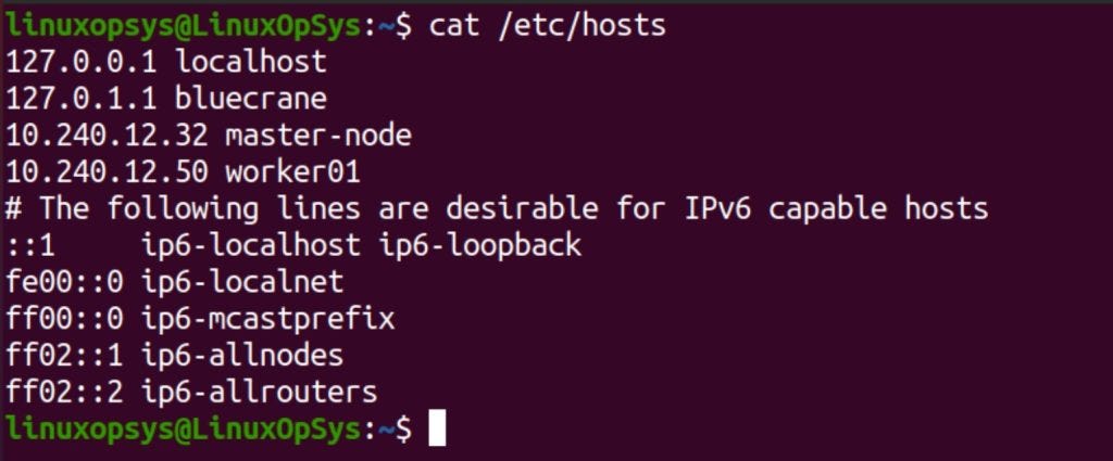 example /etc/hosts file
