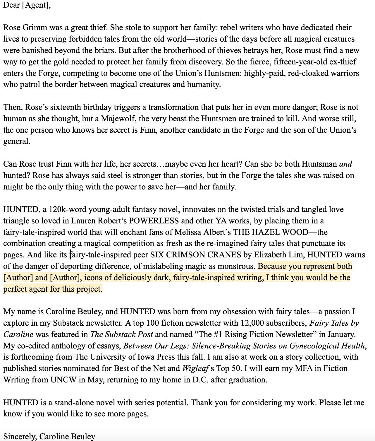 How to Write a Query Letter - by Caroline Beuley