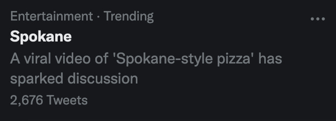 Spokane: A viral video of 'Spokane-style pizza' has sparked discussion