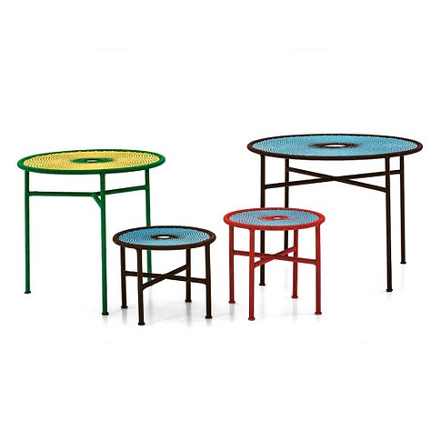 Modou Armchair | Banjooli Tables | Shadowy Chaise Longue (Images: Moroso)