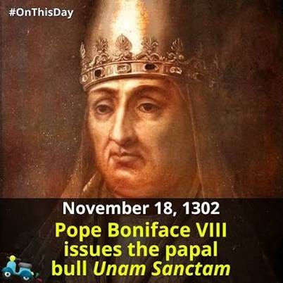 📚This #statue by Arnolfo di Cambio depicts Pope Boniface VIII (served  1294-1303 CE). Pope Boniface VIII issued The Unam Sanctam (1302), a papal  bull requiring the complete submission of all people, including #