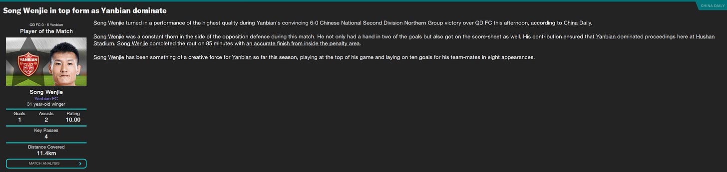 Football Manager 2023 Song Wenjie