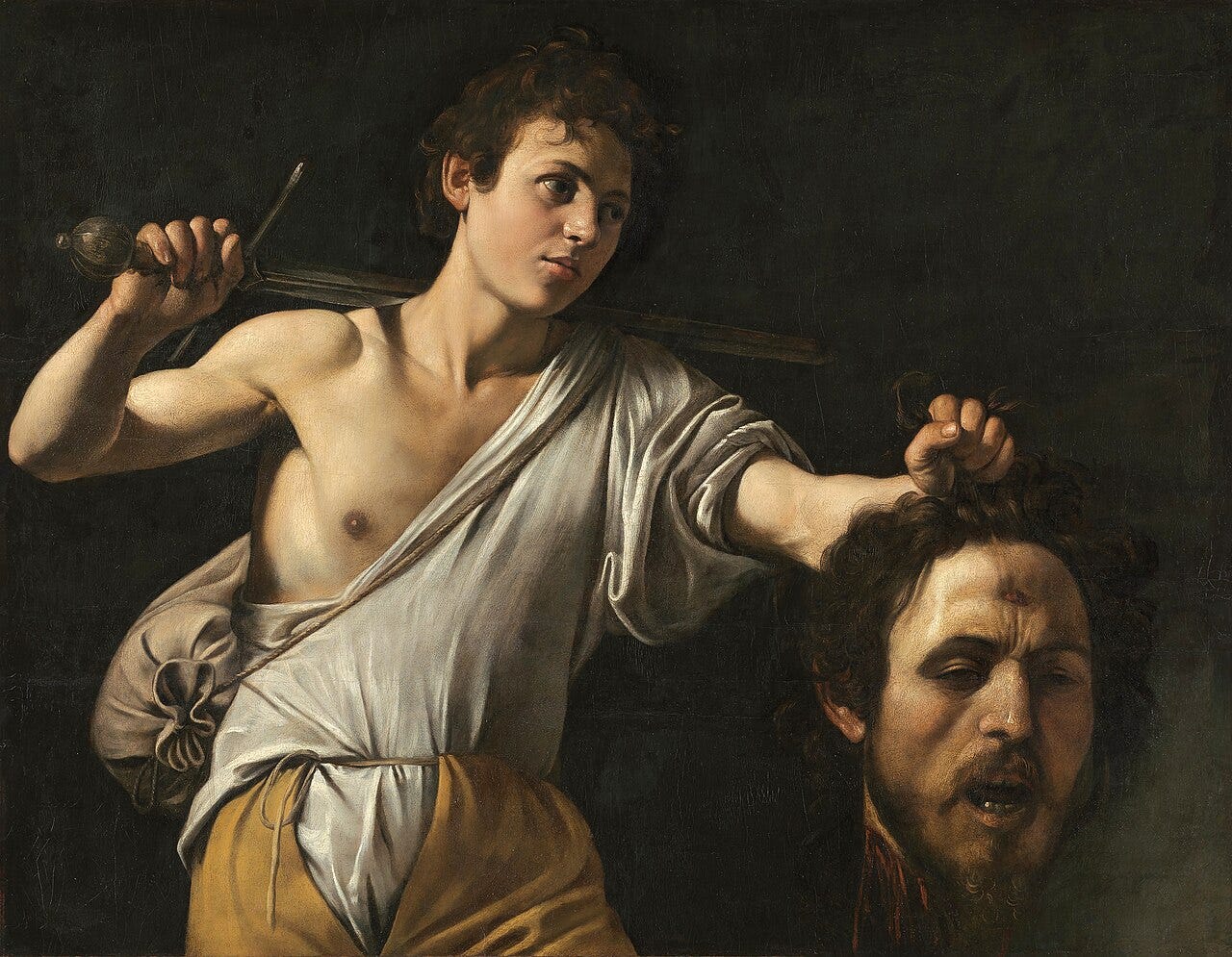 David holding severed head David holding severed head
