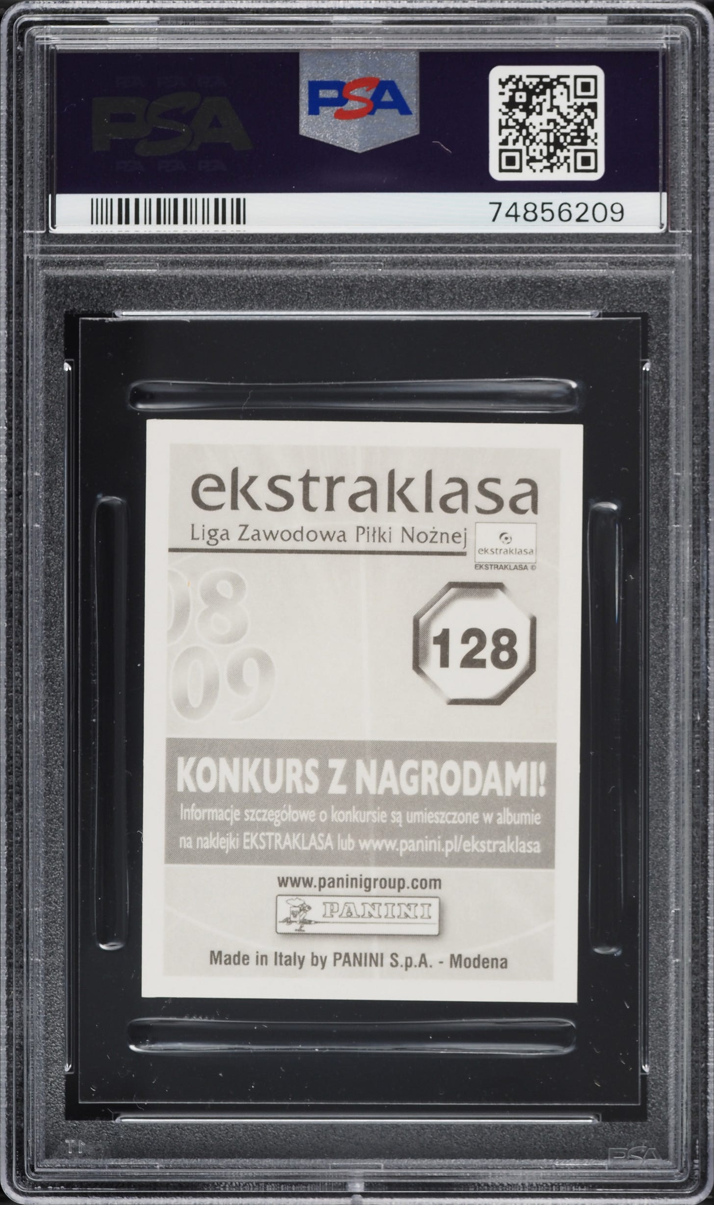2008 Panini Ekstraklasa Soccer Robert Lewandowski ROOKIE #128 PSA 9 MINT - Back