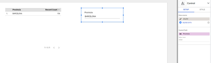 looker studio parameters input box