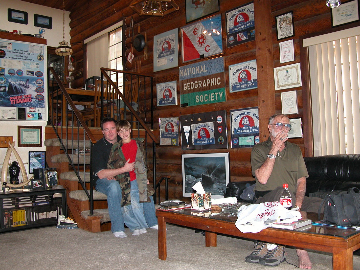 David with his son in Ralph White’s living room David with his son in Ralph White’s living room