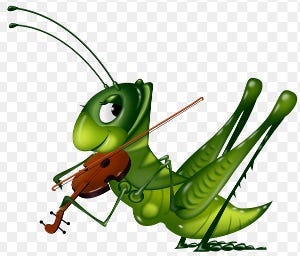 cartoon of a cricket playing violin — OTC hearing aids