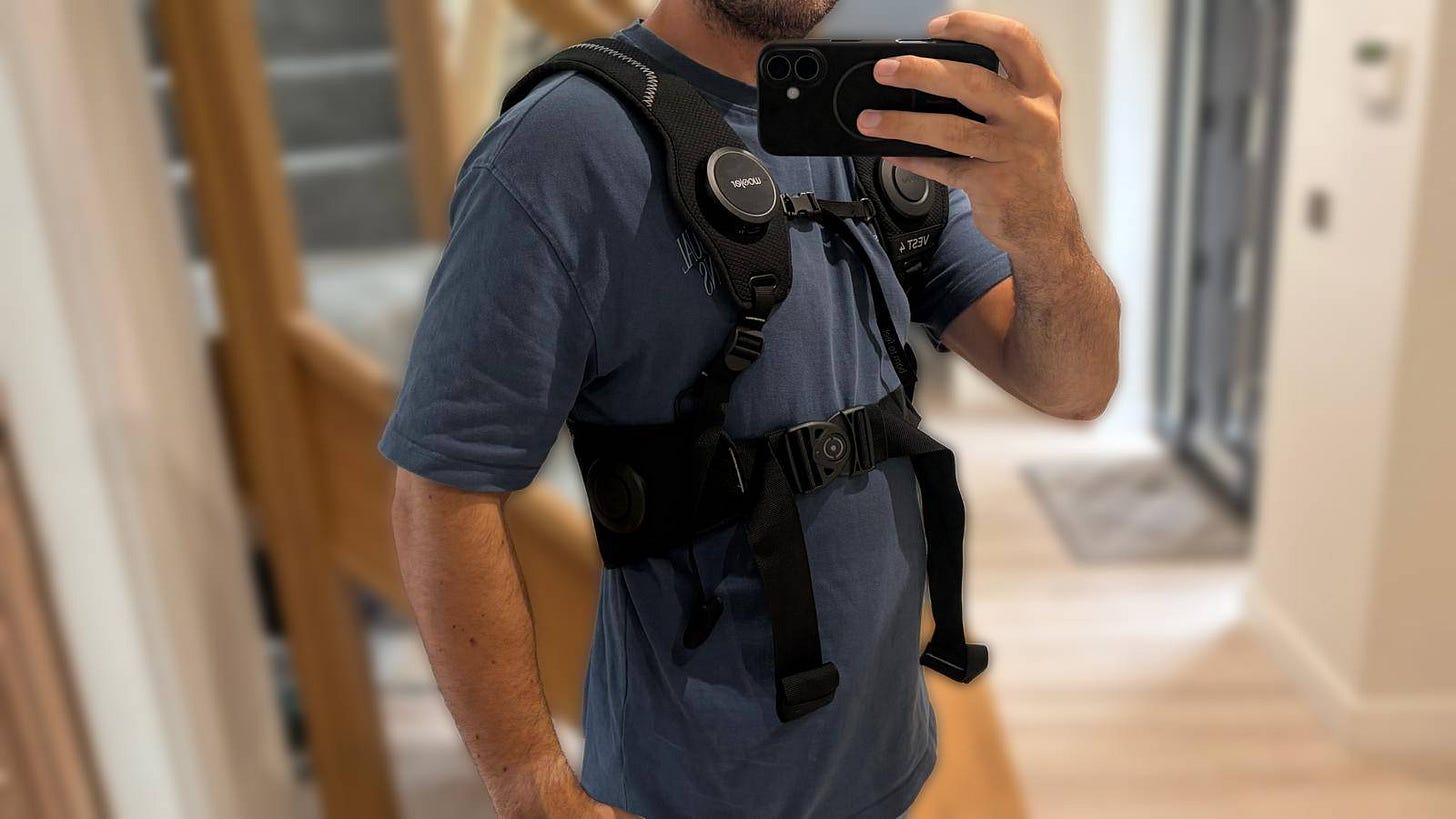 Adam wearing the Woojer Vest 4