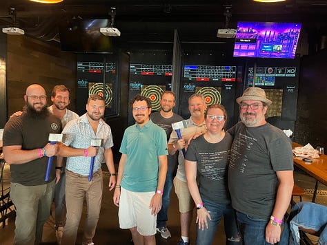 A bunch of Axe-holes, Escape Room and Open Works Game Night