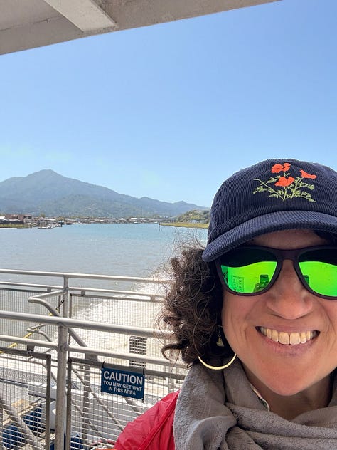 Sarah visits with friends in California