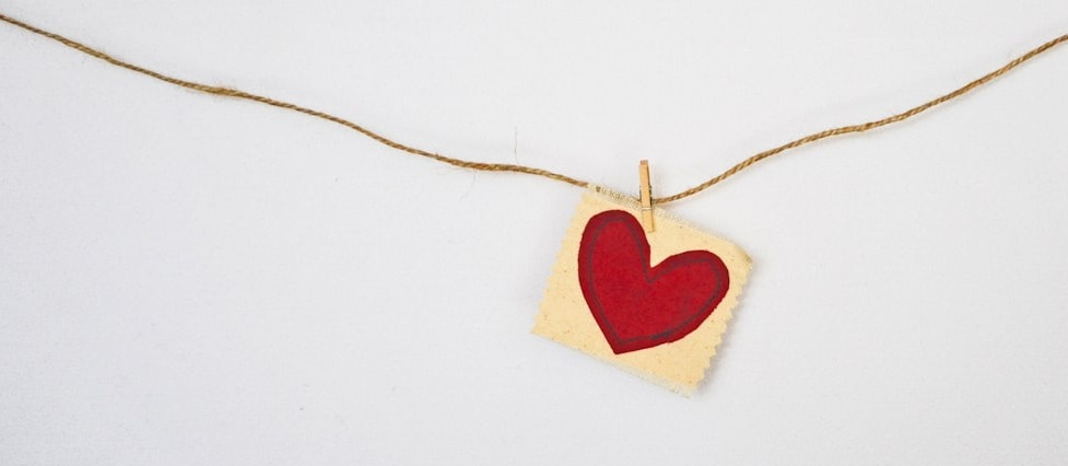 heart-shaped red and beige pendant heart-shaped red and beige pendant