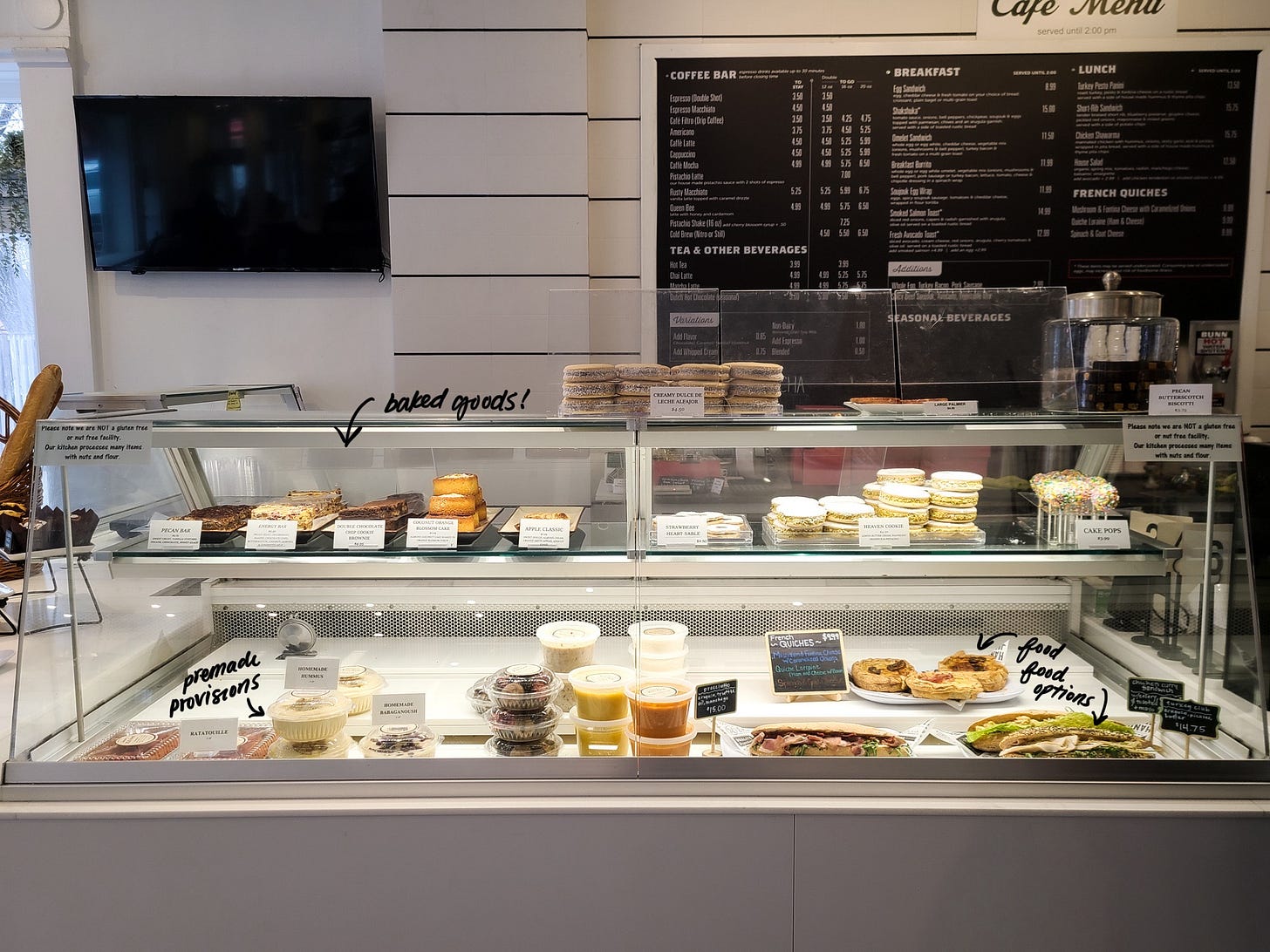 Eclairons baked goods, provisions, sandwiches