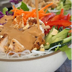 Peanut Chicken Spring Roll Bowls