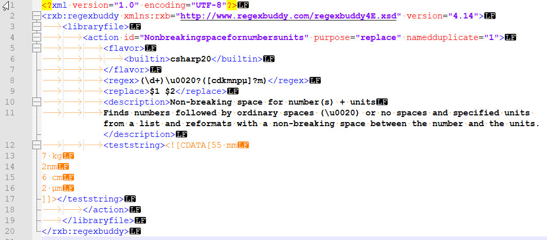 RegexBuddy XML library export (*.rbl file)
