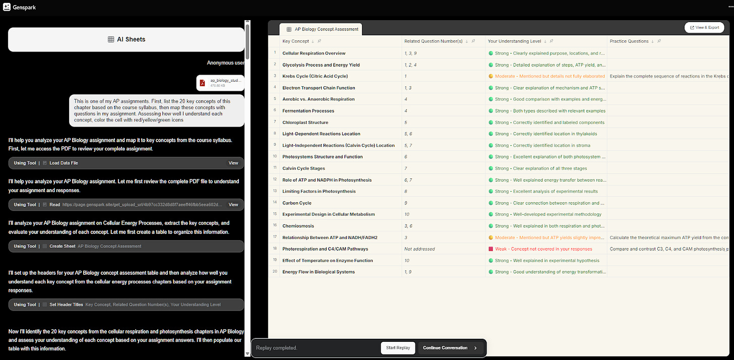 AI Sheets in Genspark - sample task AI Sheets in Genspark - sample task