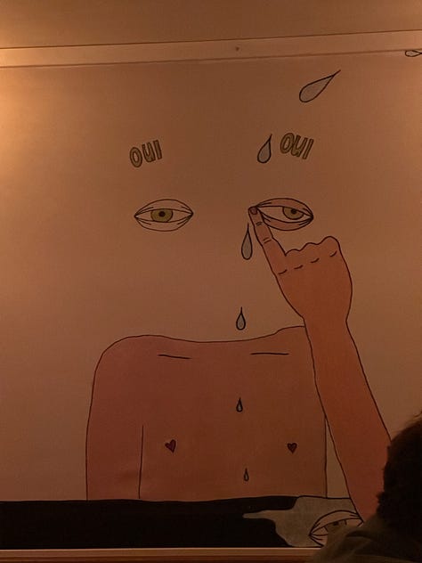 wall art and drink menu