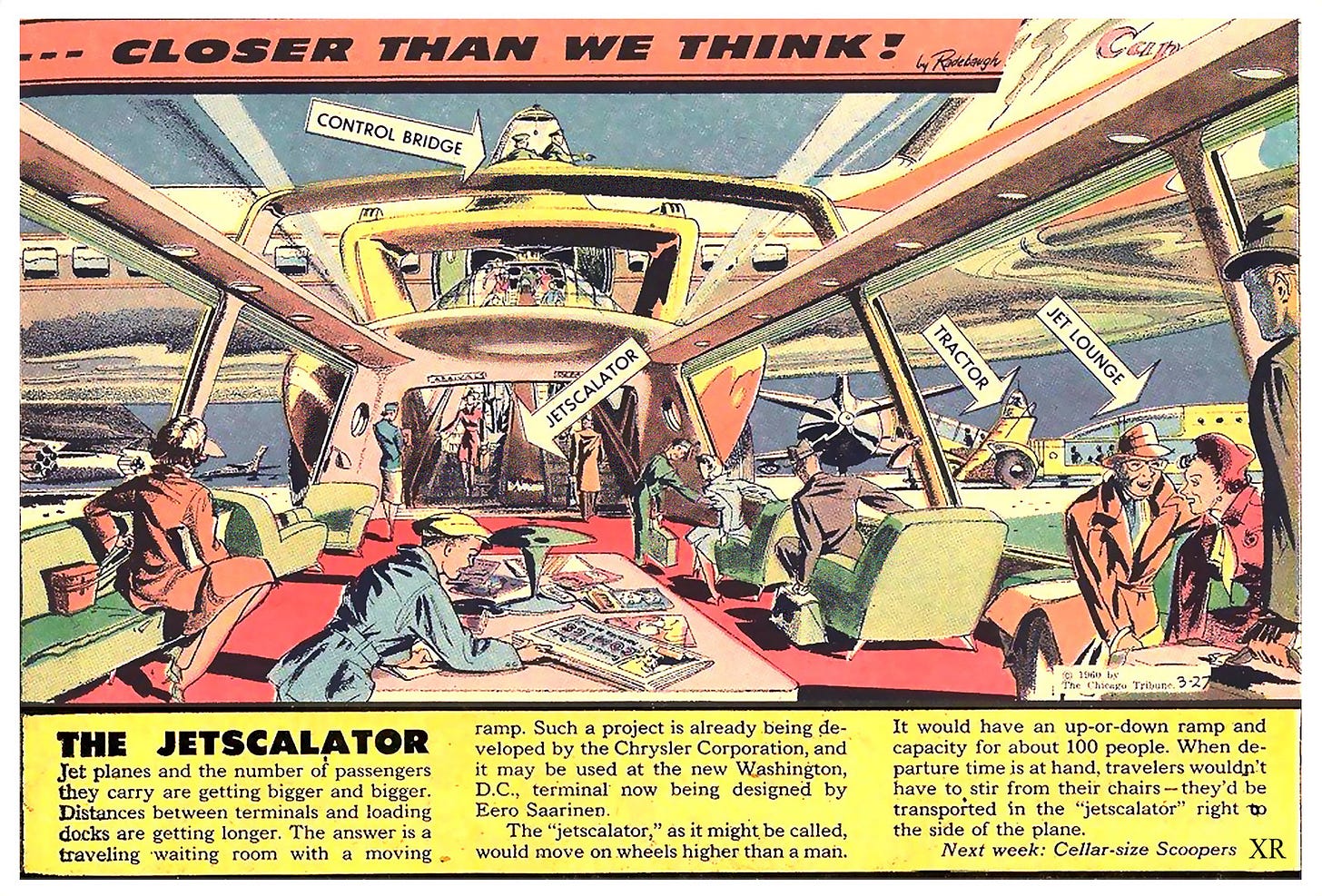 r/RetroFuturism - The Jetscalator by artist Arthur Radebaugh. 1960