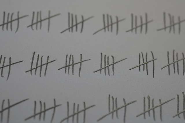 Paper with a tally on it