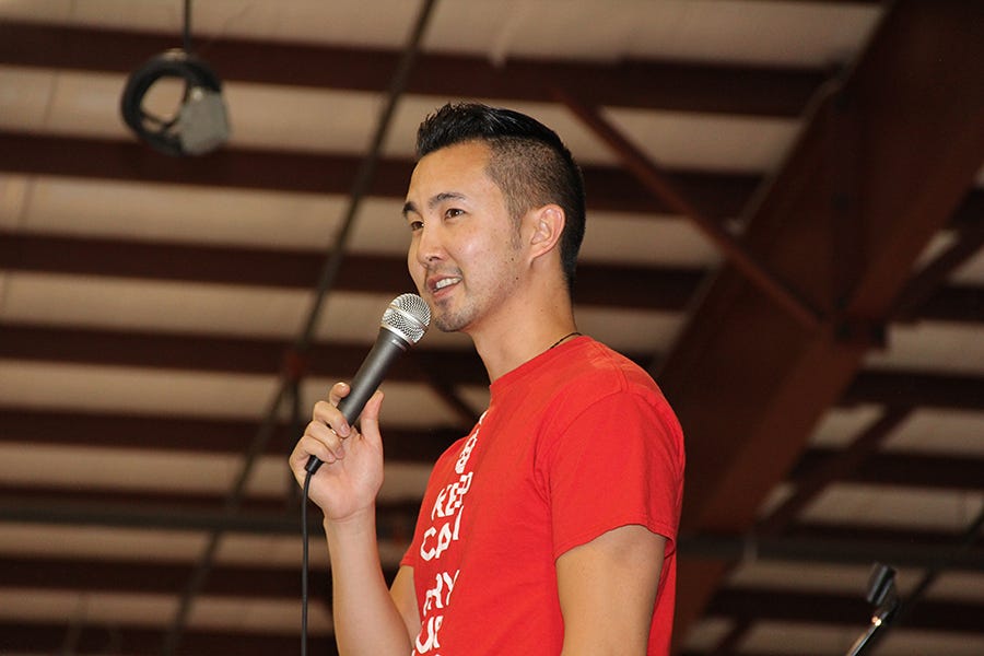 Paul Kim addresses the conference attendees.