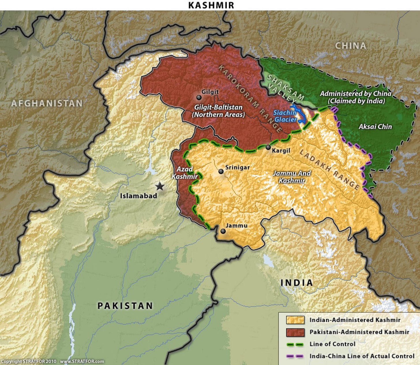 India, China and Pakistan Tri-junction