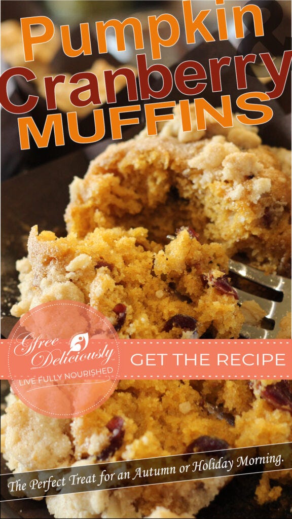 A beautifully captured image of a Gluten-Free Pumpkin-Cranberry Muffin. A beautifully captured image of a Gluten-Free Pumpkin-Cranberry Muffin.