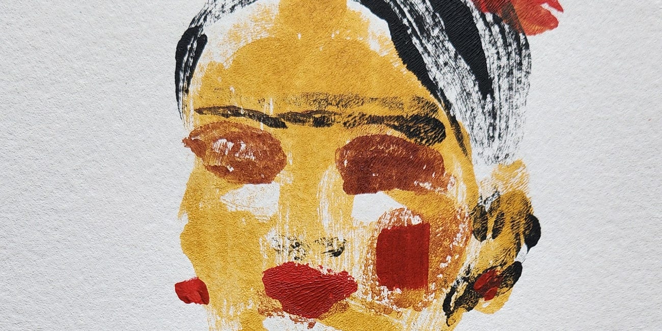 🎨 Frida Friday Monoprint portrait 