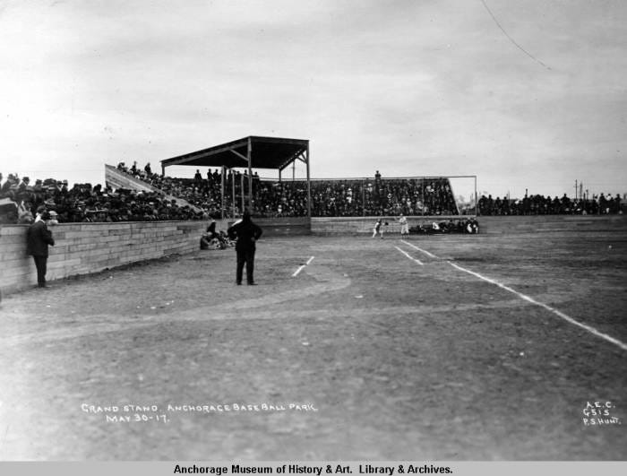 Anchorage baseball park in 1917.