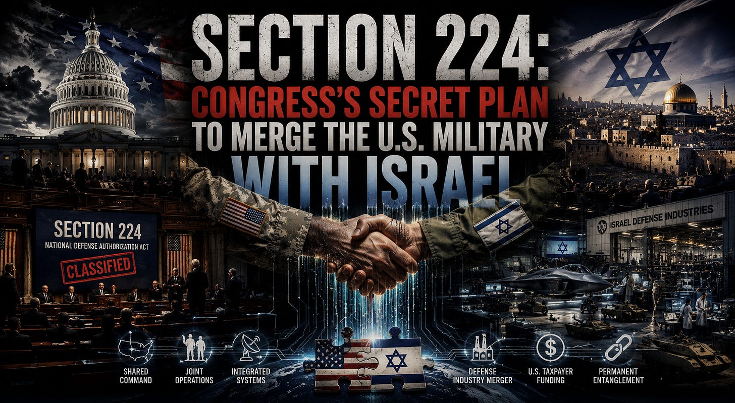 Section 224: Congress's Secret Plan to Merge the U.S. Military With Israel