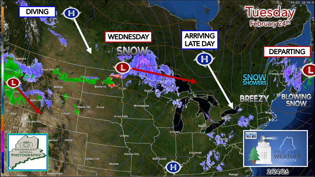 After a breezy respite on Tuesday, light snow returns Wednesday
