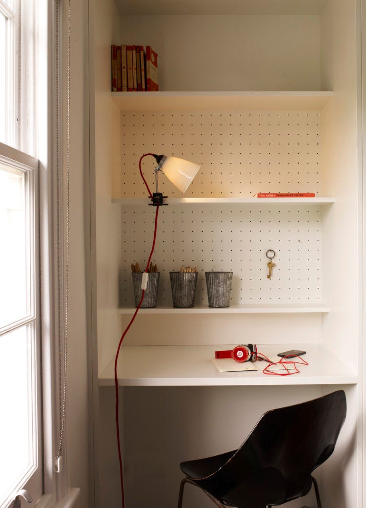 Original BTC - Hector medium dome clip light with red cotton braided flex - home office lighting - lifestyle - Portrait Original BTC - Hector medium dome clip light with red cotton braided flex - home office lighting - lifestyle - Portrait