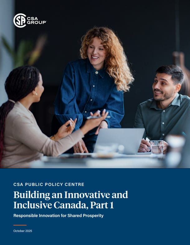 Cover of the CSA Public Policy Centre report: Building and Innovative and Inclusive Canada