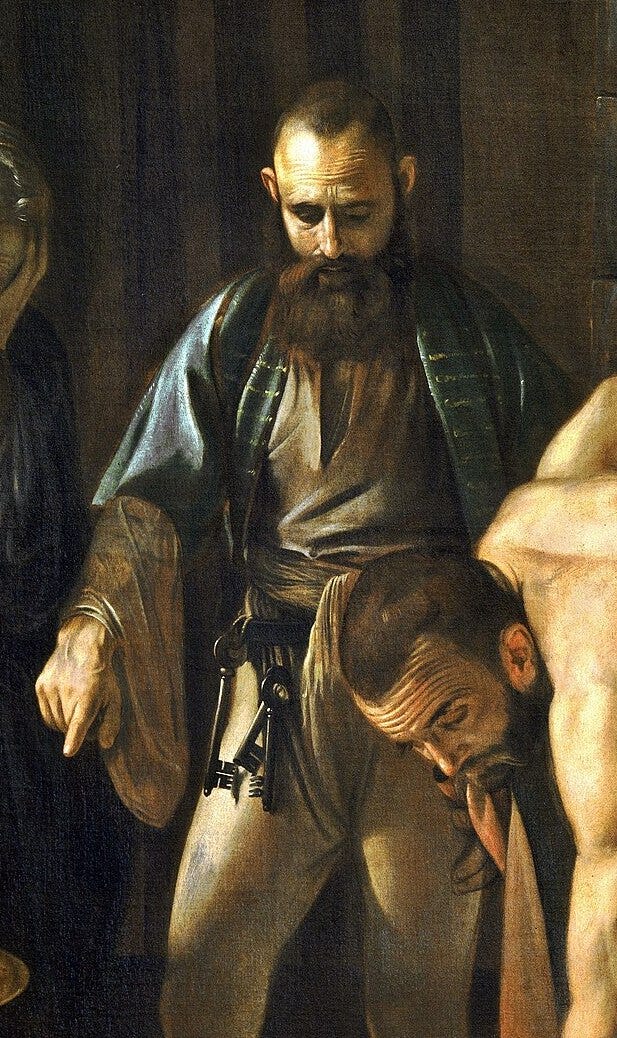 Caravaggio’s The Beheading of Saint John the Baptist, The Warden in Turkish Dress Caravaggio’s The Beheading of Saint John the Baptist, The Warden in Turkish Dress