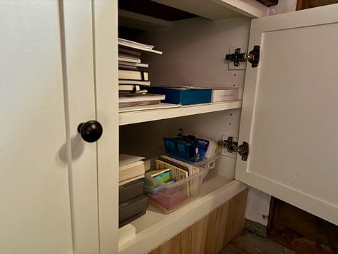 Montage of images showing custom cabinetry being built.