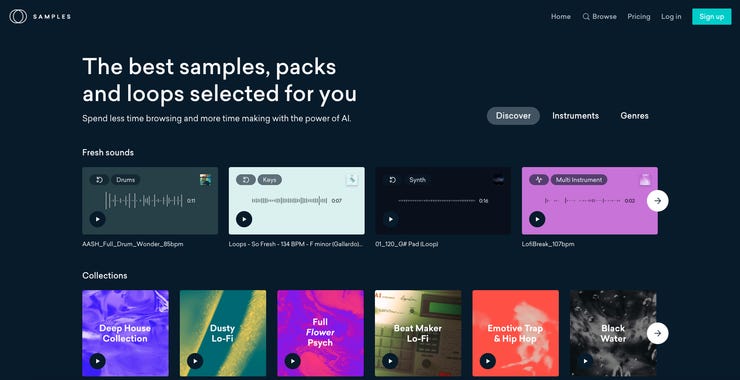 Samples home page