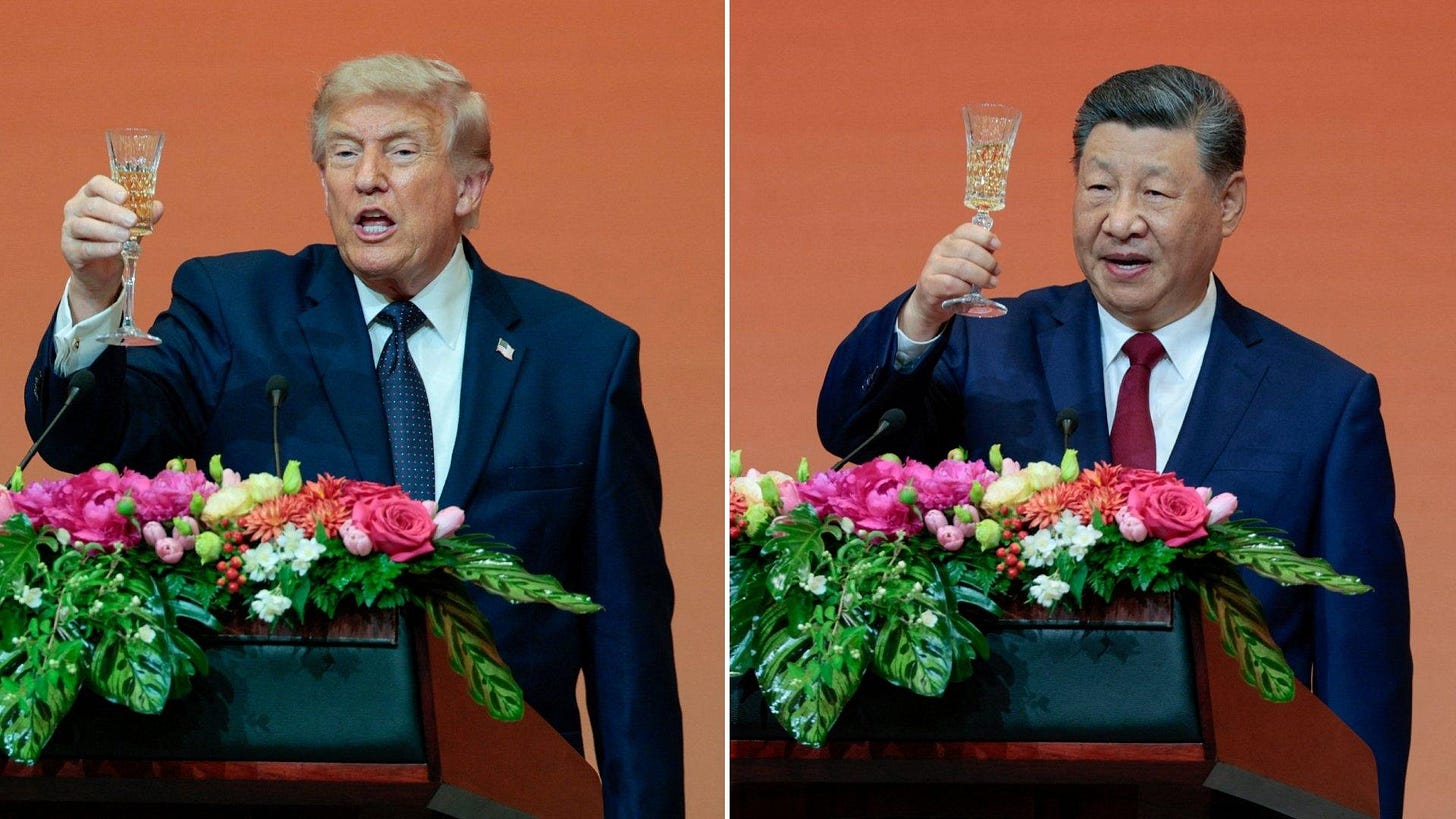 Donald Trump Fija Fecha para Visita de Xi Jinping a la Casa Blanca Mientras Brindan en Banquete.