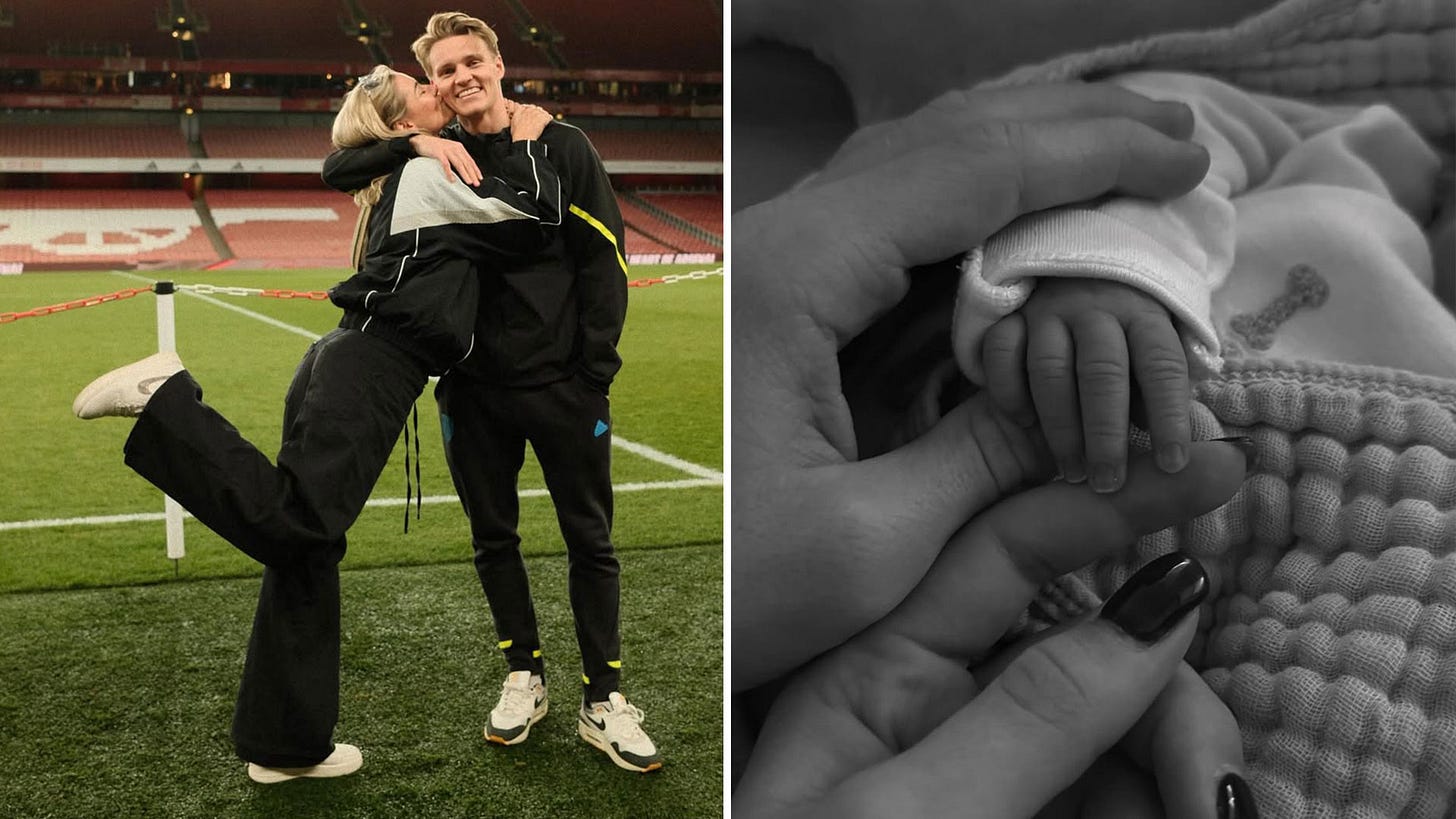 Martin Odegaard becomes a dad as wife Helene gives birth to baby boy ...