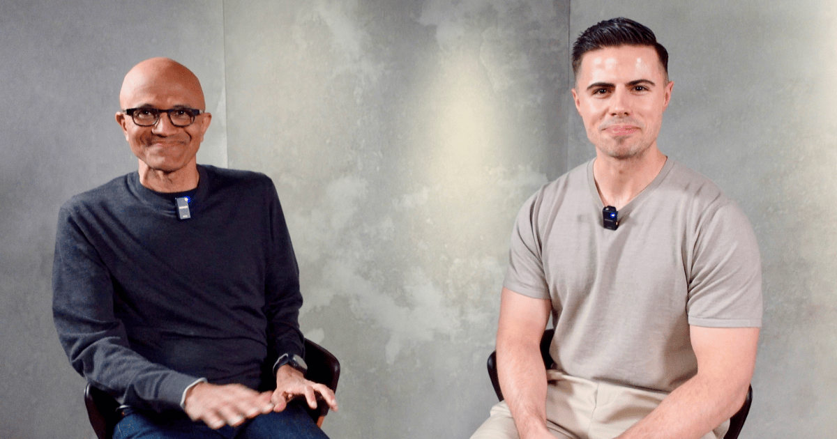 Microsoft CEO Satya Nadella and The Signal CEO Alex Banks