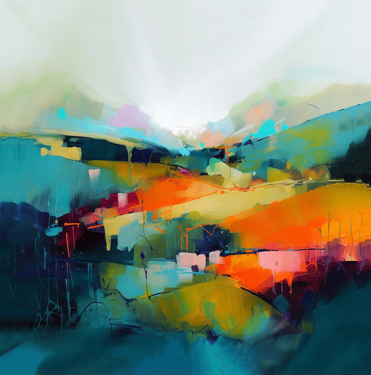 Poster modern abstract landscape canvas, online art prints for sale