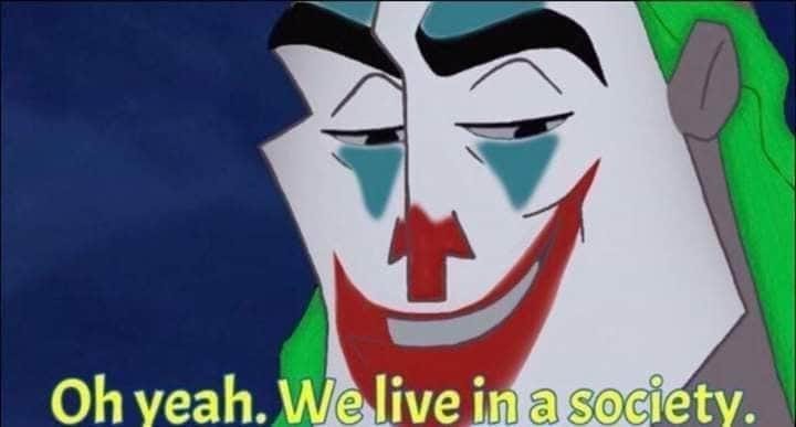 Joker's 'We Live in a Society' Meme Just Became Canon Thanks to Snyder Joker's 'We Live in a Society' Meme Just Became Canon Thanks to Snyder