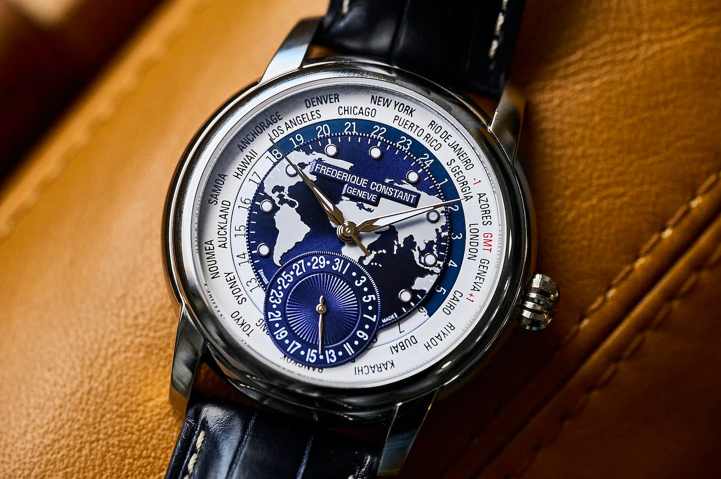 FREDERIQUE CONSTANT: THE WORLDTIMER FC-718 CALIBRE. - Mani Jewellers